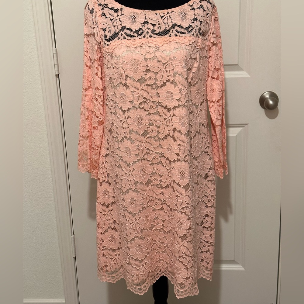 Vince Camuto pink lace dress